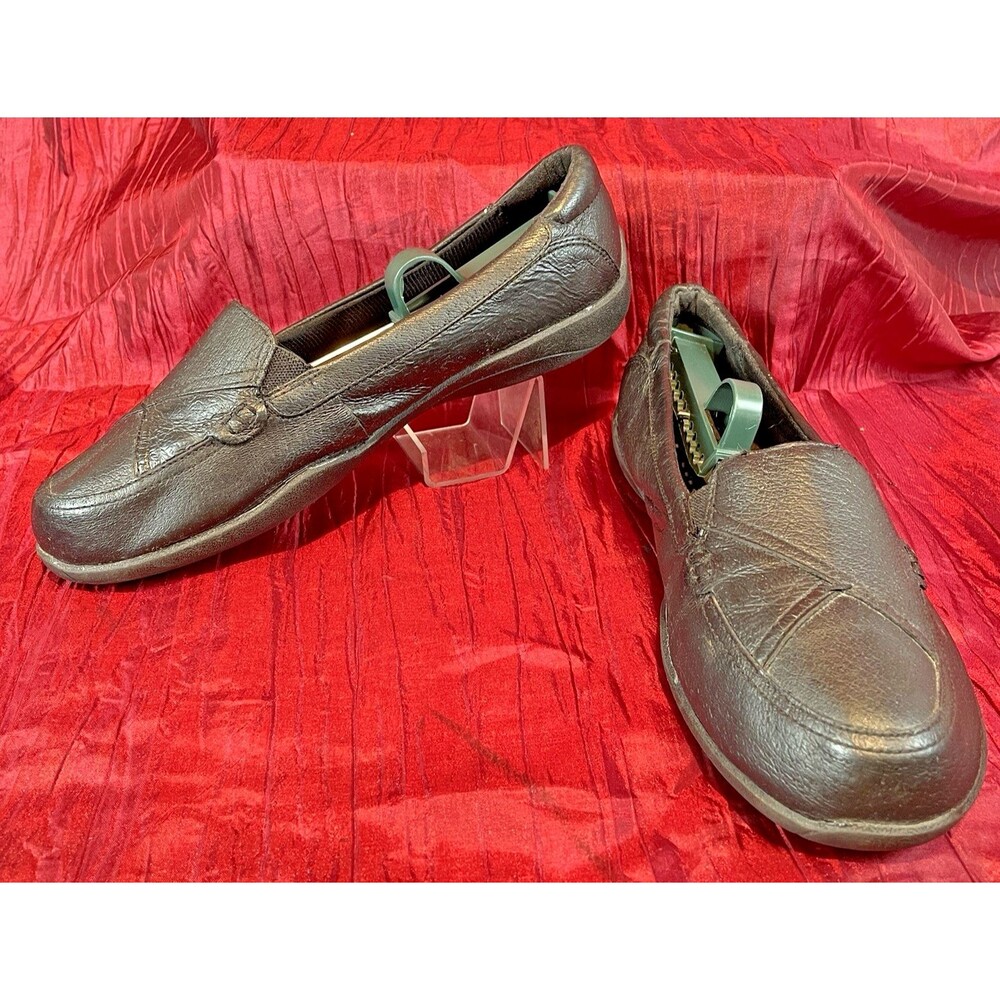 Womens Dr. Scholls Advanced Comfort Black Leather Slip On Loafers sz 9W